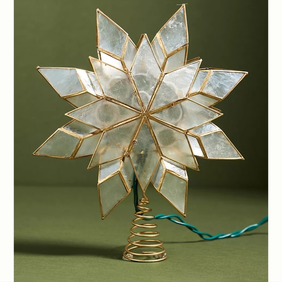 Anthropologie Illuminated Capiz Star Tree Topper - Picture 2 of 7